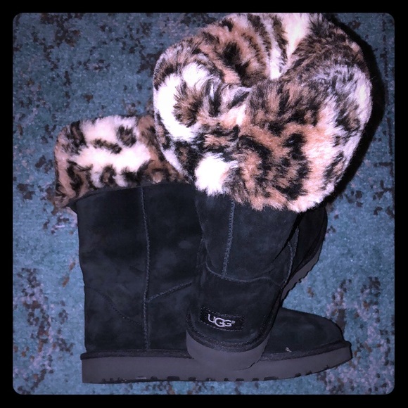 ugg classic tall animal print